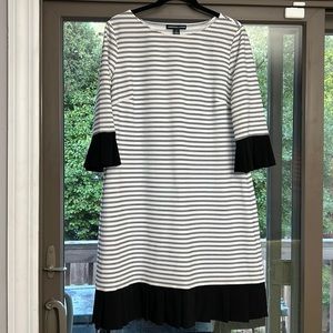 Casual black and white striped over the head dress